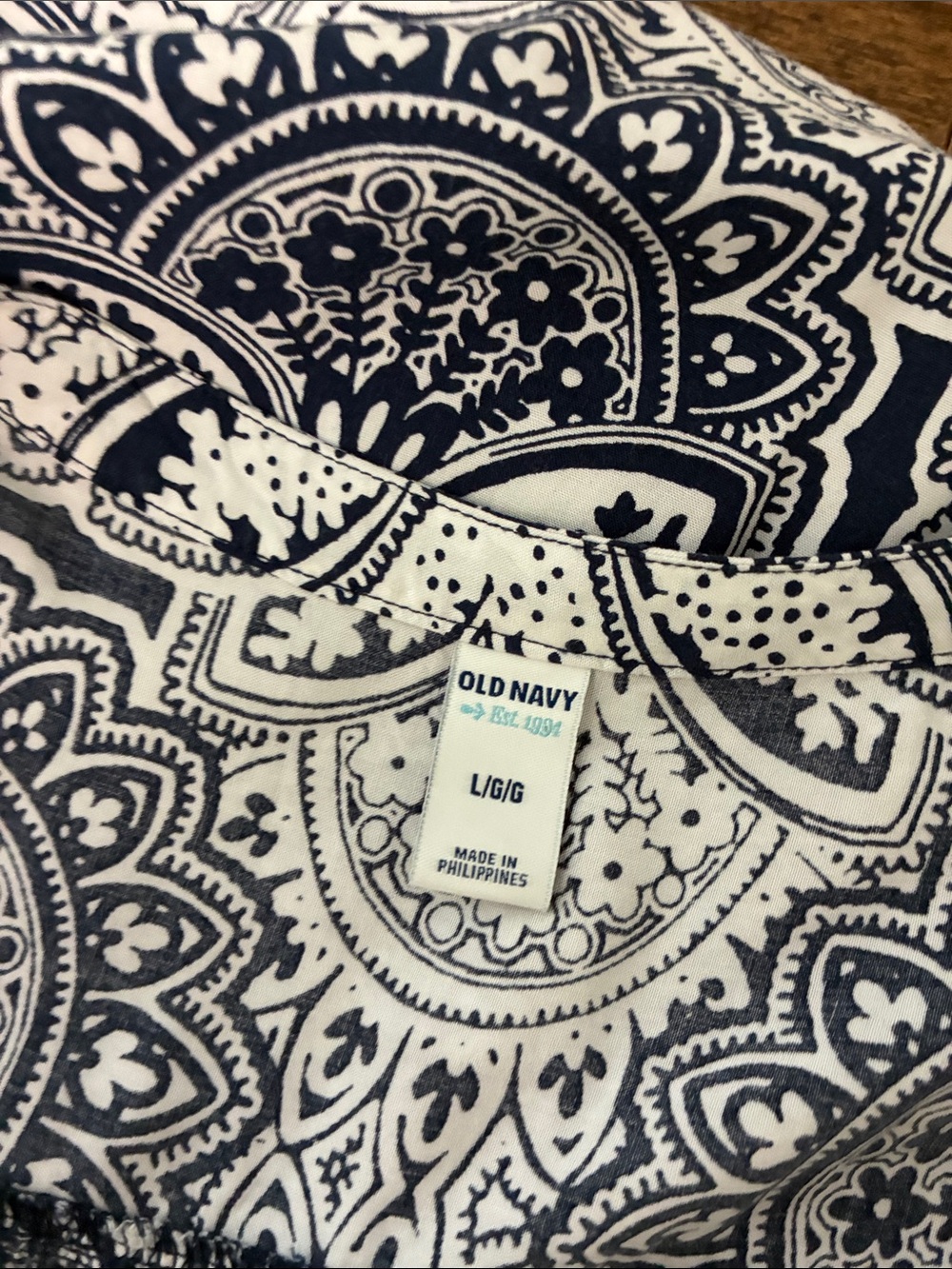 Old Navy Navy and White Paisley Sleeveless Tunic Dress - Picture 5 of 6